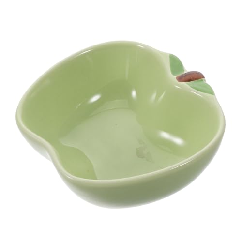 UPKOCH Keramik Hamster Napf mit Apfel Design Vielseitige Futterschale und Zubehörhalter Langlebige Futter und Wasserschale für Hamster Rennmäuse Chinchillas und Kleine Tiere von UPKOCH