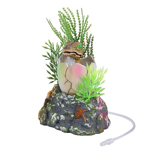 UPKOCH Kleine Dinosaurierdekorationen Aquarium-Ornament-versteck Aquarienlandschaft Dekorationen Für Aquarien Luftblasen-Dinosaurier Tank Aquarienhöhlendekorationen Grün Harz von UPKOCH
