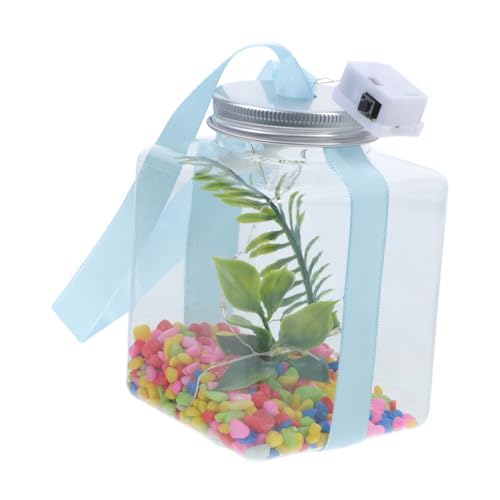 UPKOCH Kleines Leichtes Aquarium mit LED Beleuchtung Bruchsicherer Goldfisch Behälter Dekoratives DIY Pflanzentank für Büro Wohnzimmer und Garten UPKOCH Kleines Leichtes Aquarium mit LED Beleuchtung Bruchsicherer Goldfisch Behälter Dekoratives DIY Pflanzentank für Büro Wohnzimmer und Garten von UPKOCH