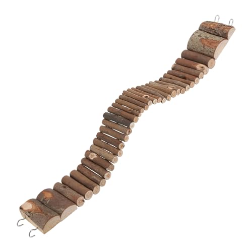 UPKOCH Kleintier Kletterleiter aus Holz Brücke für Hamster und Vögel Vielseitiges Klettern und Nagen Sicher und Flexibel für Käfige von UPKOCH
