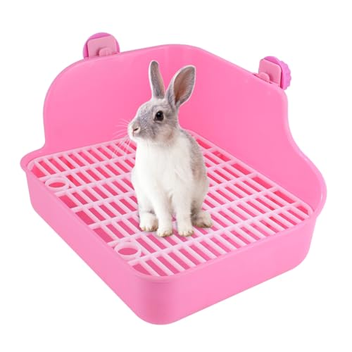 UPKOCH Kleintier Toilette für Kaninchen und Frettchen Quadratischer Trainings töpfchen mit Wand Langlebig und Leicht zu Reinigen Geeignet für Hamster Chinchilla Zufällige Zufällige Farbe von UPKOCH