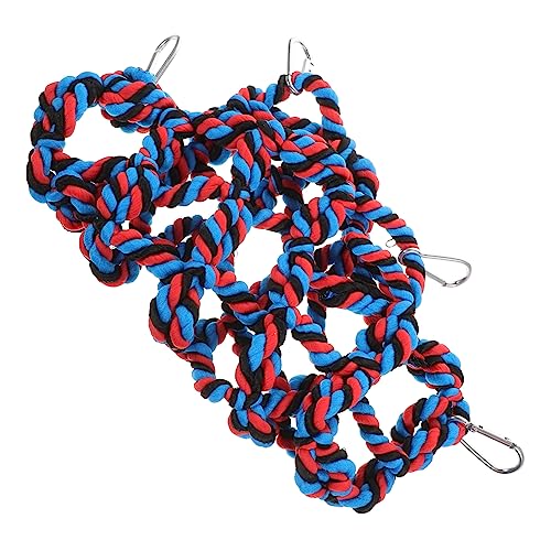 UPKOCH Buntes Papageien Kletternetz Spielzeug Robustes Haustier Hängenetz für Große und Mittelgroße Vögel für Vogelkäfige mit Hängendem Seil Design von UPKOCH