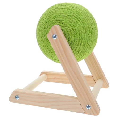 UPKOCH Kratzball Für Katzen: Natürliches Sisal-kratzspielzeug Mit Holzsockel, Kratzbaum Für Kätzchen, Für Kleine Haustiere Im Innenbereich, Interaktives Trainings- Und Übungskratzgerät von UPKOCH