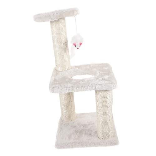 UPKOCH Kratzbaum für Katzen Verschleißfestes Katzenkratzbrett mit Hängendem Komfortabler Kratzpfosten für Kätzchen und Haustiere Beige Multifunktionales Katzenspielzeug von UPKOCH