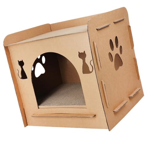 UPKOCH Kratzbrett Katzenhaus aus Wellpappe Doppellagige Katzenkratzbox für Drinnen und Krallenpflege und Ausruhen UPKOCH Kratzbrett Katzenhaus aus Wellpappe Doppellagige Katzenkratzbox für Drinnen und Krallenpflege und Ausruhen von UPKOCH
