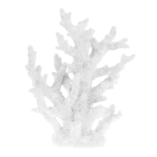 UPKOCH Künstliche Aquarium Deko Weiß Resin Korallenlandschaft Fischbecken Ornament Realistisch Natürlich für Süß Meerwasser Aquarien Pflegeleicht und Langlebig von UPKOCH