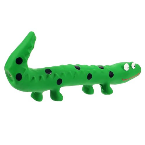 UPKOCH Lizard Chewing Toy für Hunde Interaktives Tragbares mit Geräuschen für Kleine Hunde Beißfestes Grünes Gummimodell zur Stimulation Jagdinstinkts Zahnpflege von UPKOCH
