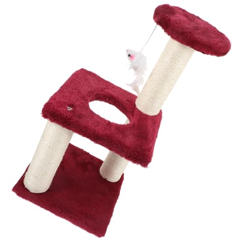 UPKOCH Mehrschichtiger Kratzbaum für Katzen mit Hängendem Spielball Rutschfestem Stabilen Grund Verschleißfestem Material Dreistöckiger Katzenkratzbaum für Wohnungskatzen Lebhaftes Spiel von UPKOCH