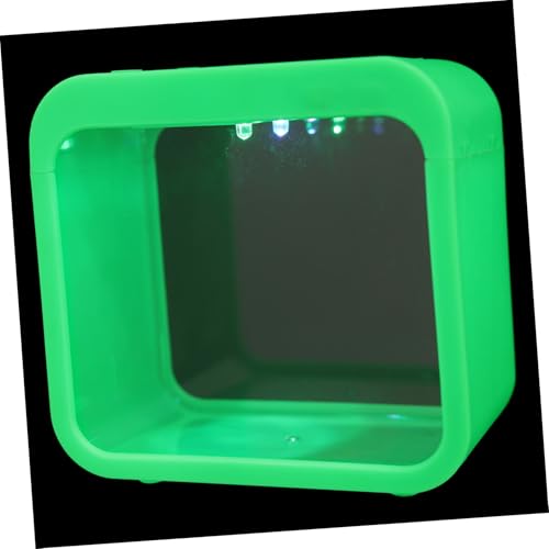 UPKOCH Mini Betta Aquarium mit Eingebautem LED licht Kreatives Kleines Betta Fischbecken Transparentes Mini Aquarium zur Dekoration Einfach zu Reinigen für Kleine Kampffische von UPKOCH