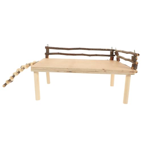 UPKOCH Multifunktionale Hamster Spielplattform aus Langlebigem Holz mit Kletterleiter Maße Vielseitiges Käfigzubehör für Hamster Rennmäuse und Kleintiere zum Klettern und Ausruhen von UPKOCH
