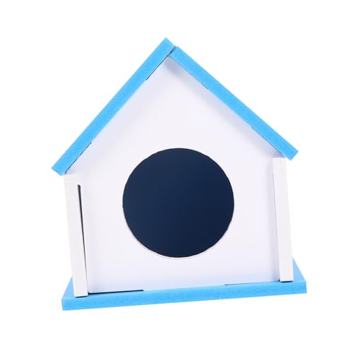 UPKOCH Nasenhaarschneider Versteck Für Hamster Spielhaus Haustier Mäusehütte Hamsterhaus Haustier Schlafnest Hamsterunterschlupf Igelversteck Hamsterhütte Blau Holz von UPKOCH