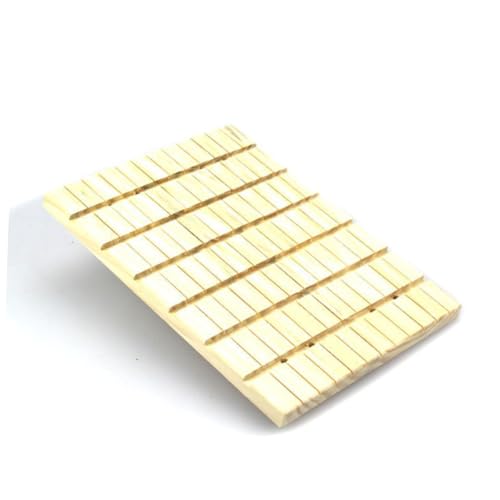 UPKOCH Natürliche Holz kratzplatte mit Rillen Langlebiges Haustierkäfig Hamster Eichhörnchen Kleines Nagetier mit Löchern zur Befestigung Praktisches Nagelpflege Board in Beige von UPKOCH