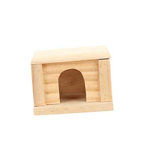 UPKOCH Natürliches Hamsterhaus aus Holz Geräumige Hütte mit Abnehmbarem Dach Frontseitiger Tür und Seitenfenstern Helles Komfortables Häuschen als Kau Leicht zu Reinigen Umweltfreundlich von UPKOCH