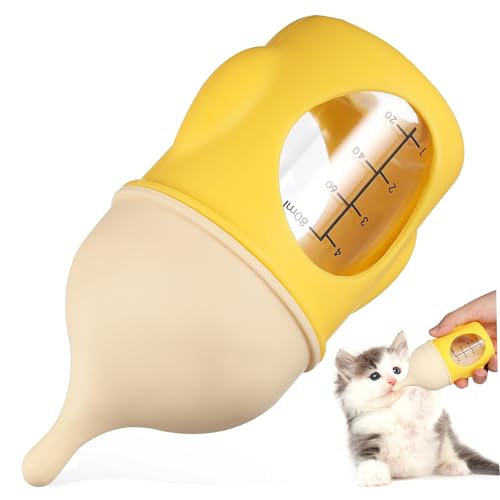 UPKOCH PET-Flasche Welpenflaschen zum Stillen von Welpenmilch fütterungsflasche für kätzchen Kätzchenflasche katzenpflege Kätzchen Milchflasche Zubehör für Neugeborene Kätzchen STK Yellow von UPKOCH