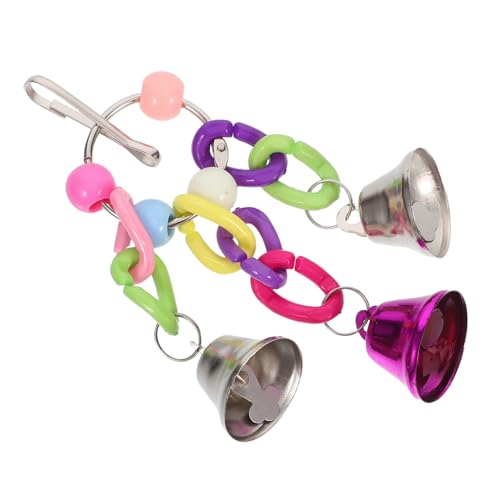 UPKOCH Papagei Käfig Zubehör Papageien Vogel Käfig Ketten Papagei Aktivitäts Papagei Kauspielzeug Vogelzubehör SALAKEET Toys Bell Metall von UPKOCH