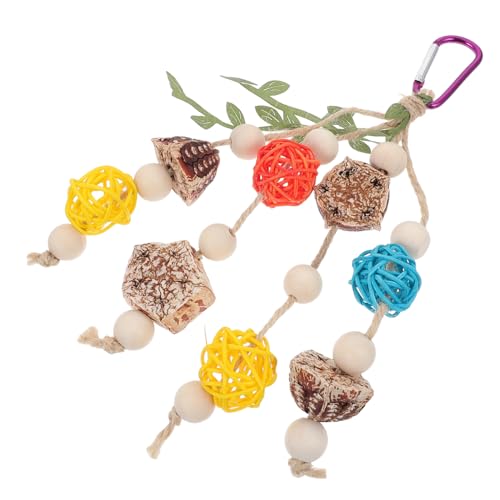 UPKOCH Hängendes Hölzernes Vogelspielzeug Für Papageien Sittiche Und Andere Vögel Robustes Kauspielzeug Mit Futter-Such-Design Geeignet Für Papageienkäfige Spielspaß Für Vögel von UPKOCH