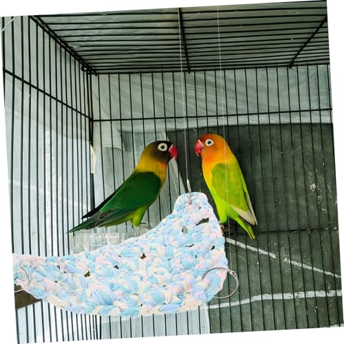 UPKOCH Papageienschaukel Dreieck Hängematte aus Robustem Baumwollseil Vogelnest und Klettermatte für Käfige Fördert Krallenstärke und Kletterfreudiges Verhalten bei Papageien von UPKOCH