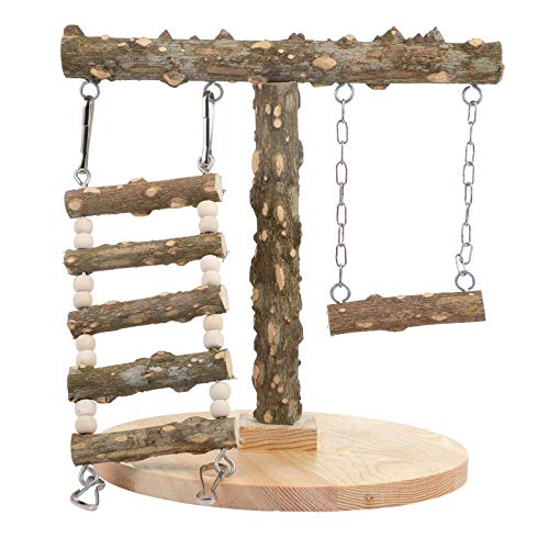 UPKOCH Papageienspielständer Aus Naturholz Mit Sockel Robuster Vogel Barsch Für Wellensittiche Lovebirds Und Papageien Und Fördert Balance Und Bewegung von UPKOCH