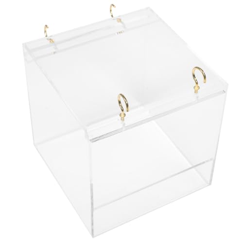 UPKOCH Parrot Badewanne Klein Transparent für Vögel Langlebiges Vogelbad Käfig Zubehör Auslaufsichere Futter und Badebox für Balkon und Außenbereich Wiederverwendbar Gesundheitsfördernd von UPKOCH