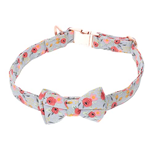UPKOCH Pet Bowknot für Verstellbares Baumwollhalsband mit Blumenmuster und Roségold Schnalle für Kleine Haustiere Party und Alltagsgebrauch von UPKOCH