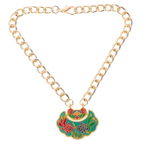 UPKOCH Pet Metall Lock -anhänger Chinesische Haustierkette Kettenschloss Hund Halskette Haustier Hund Anhänger Urlaub Halskette Langlebigkeitsverriegelungshalskette Jingle Bell Schmuck von UPKOCH
