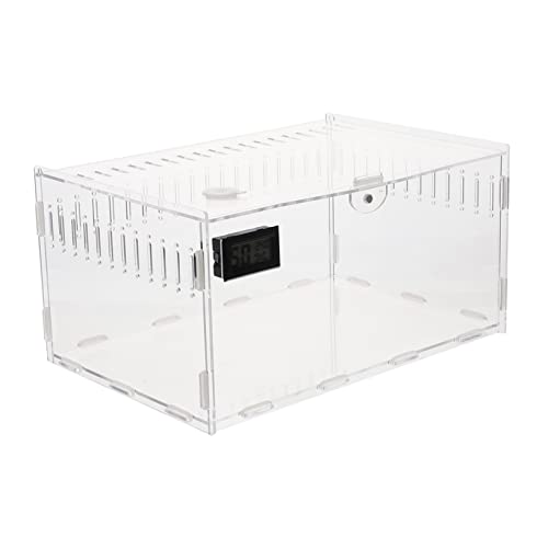 UPKOCH Professioneller Reptilienkäfig aus Transparente Zuchtbox für Schlangen Tarantulas Skorpione und Geckos Temperatur und Feuchtigkeitsmesser von UPKOCH