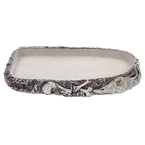 UPKOCH Wassernapf für Reptilien Terrarium Wasserschale für Schildkröten und Schlangen Futterspender aus Kunstharz Leicht zu Reinigen für Aquarien und Terrarien von UPKOCH