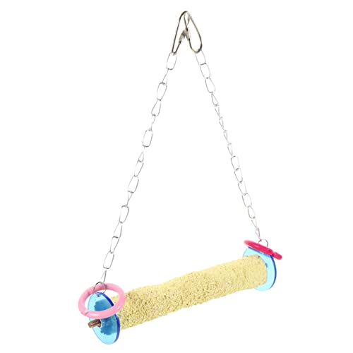 UPKOCH Rollen Vogel Spielzeugschaukel Papageien-hängeschaukel Vogel Hängende Schaukeln Papageiensitzstangen Sprechender Papagei Vogelbarsch Futterspender Kauspielzeug Plastik von UPKOCH