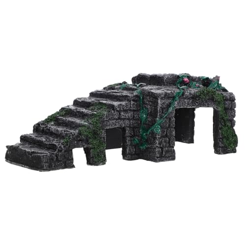 UPKOCH Schildkröten-Terrasse Schildkröten-Aquarium im Freien Plattform Dock groß Schildkrötenterrasse Schildkröten-Sonnenpier Schildkrötengestell Schildkrötenversorgung Harz Braun von UPKOCH
