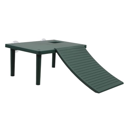 UPKOCH Schildkröten-terrasse Schildkrötengestell Schildkröten-beflockungsplattform Inselplattform Frosch-sonnenplattform Reptilienrampe Schwimmdock Sonnenendes Schwebebett Abs Green von UPKOCH