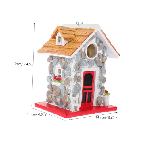 UPKOCH Schweres Vogelhaus aus Resin für Garten Wetterfestes Hängendes Nistkasten Vogelhäuschen Dekoratives Parkornament für Außenbereich zum Aufhängen Am Baum Balkon oder Fensterbrett von UPKOCH