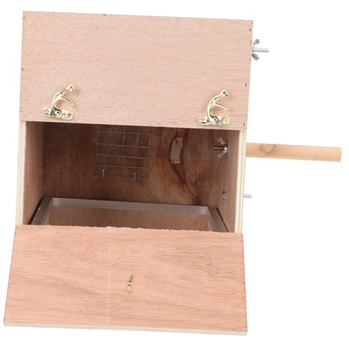 UPKOCH Sittich Nistkasten aus Holz Dekorativer Nistkasten für Sittiche Papageien und Kleine Platzsparendes Design zu Reinigen mit Praktischem Verschluss für Garten von UPKOCH