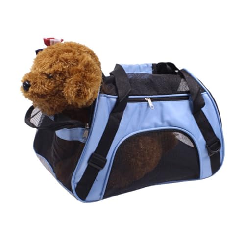 UPKOCH Tragbarer Haustier Rucksack mit Atmungsaktivem Mesh Verstellbaren Gurten und Sicherheitsschlitzen Faltbare Outdoor Transporttasche für Hunde und Katzen für Reisen und Camping Blau von UPKOCH