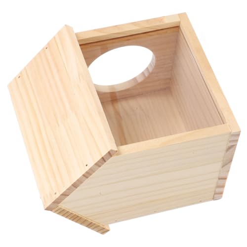UPKOCH Transparentes Hamsterhaus aus Holz mit Futter Wasserplattform Abnehmbar Leicht zu Reinigen Sicherer Rückzugsort für Kleine Haustiere für Hamster und Zwerghamster von UPKOCH