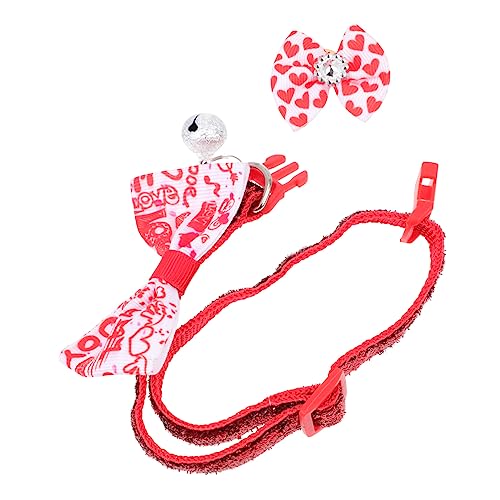 UPKOCH Valentinstag Haustier Halsband mit Fliege Atmungsaktiv Leicht und Bequem Party Kostüm Zubehör für Hunde Verstellbar für Fotoshootings und Alltag Teiliges Design UPKOCH Valentinstag Haustier Halsband mit Fliege Atmungsaktiv Leicht und Bequem Party Kostüm Zubehör für Hunde Verstellbar für Fotoshootings und Alltag Teiliges Design von UPKOCH