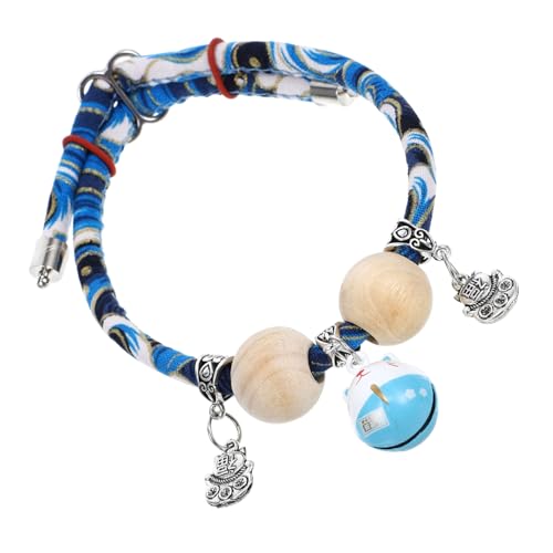 UPKOCH Verstellbares Katzenhalsband aus Weichem Baumwollseil mit Sicherheitsverschluss und Glocke Kleines Katzenhalsband mit Holzperle Komfortables Kätzchen Halsband in Blau Sicher und UPKOCH Verstellbares Katzenhalsband aus Weichem Baumwollseil mit Sicherheitsverschluss und Glocke Kleines Katzenhalsband mit Holzperle Komfortables Kätzchen Halsband in Blau Sicher und von UPKOCH