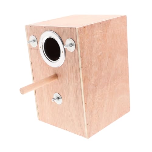 UPKOCH Vogelbrutkasten aus Holz mit Sitzstange Wetterfestes Nistkasten für Papageien Wellensittiche Conures Außenhängend Wärmeisoliert Einfache und für Winter und Kalte Regionen von UPKOCH