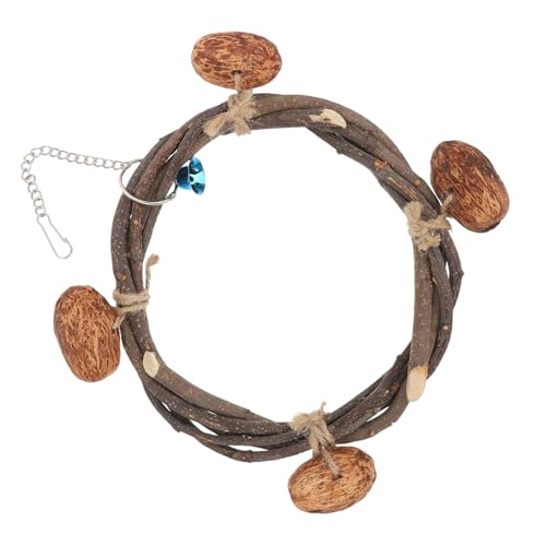 UPKOCH Vogelhängematte Ring mit Nüssen Dekorative Kletter und Schaukelhilfe für Wellensittiche Papageien Nymphensittiche Stabiles Hängespielzeug für Vögel Vielseitig und von UPKOCH