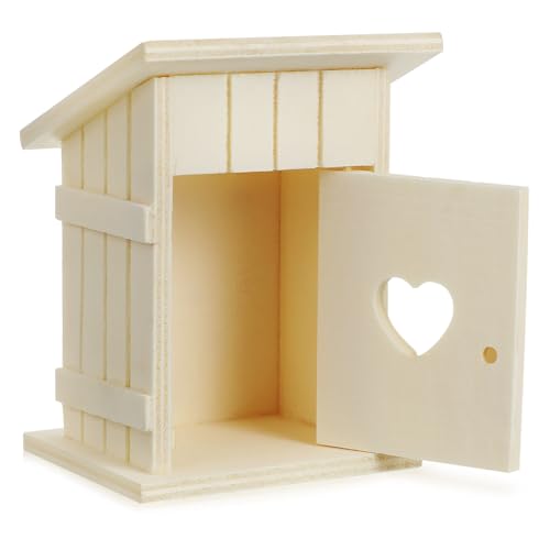 UPKOCH Vogelhaus aus Holz Unbemalt Nisthaus für Gartenvögel Dekoratives Vogelhäuschen für für Garten und Terrasse Fördert und Naturschutz von UPKOCH