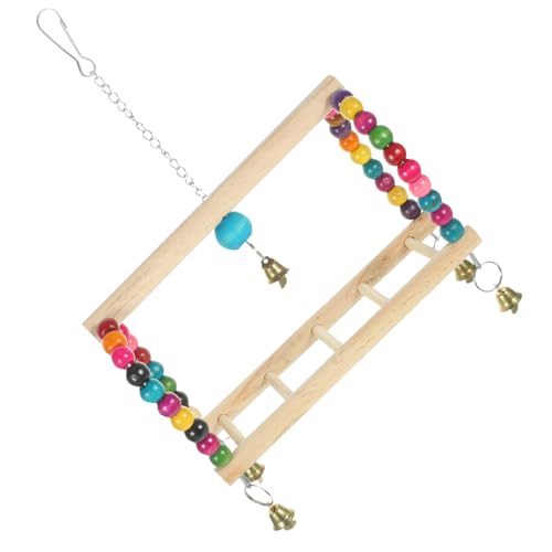 UPKOCH Vogelspielzeug Papageien Schaukel Holzperlen Hängespielzeug für Kleine Vögel Parrot Cage Swing Balancespielzeug für Sittiche und Wellensittiche von UPKOCH