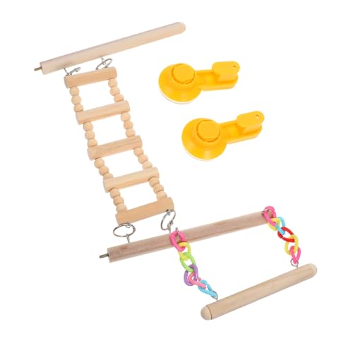 UPKOCH Vogelstandausrüstung vogelspielzeug saugnapf Kleintier Vogel Holz Autospielzeug Vogel Papageienstange Papageienbarsch Vogelleiter Stroh von UPKOCH