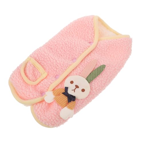 UPKOCH Winter Haustierweste mit Niedlichem Hasenohren Design Warm Hautfreundlich Dickes Welpenkleid für Katzen und Hunde Wiederverwendbar Komfortabel Hellrosa von UPKOCH