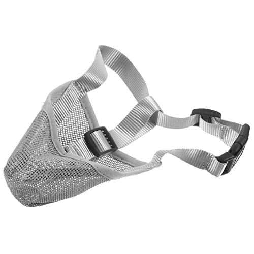 UPKOCH bequemer Hundemaulkorb Gebell Hund bellen abschreckend Schnauze Atmungsaktiver Hundemaulkorb Verstellbarer Hundemaulkorb praktischer Welpenmaulkorb Maulkorb für Hunde Nylon Grey von UPKOCH