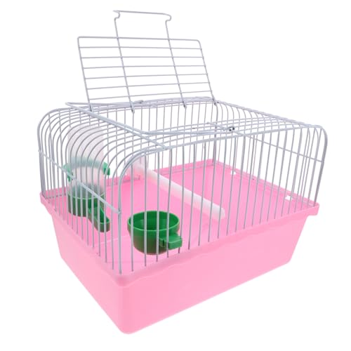 UPKOCH tragbarer Vogelkäfig Reiseträger für Vögel Vogelfutterhaus für Käfig Käfigzubehör eingesperrt coop Hirse Vogeltransportboxen käfig für wellensittiche Käfige Hamsterträger Abs Rosa von UPKOCH