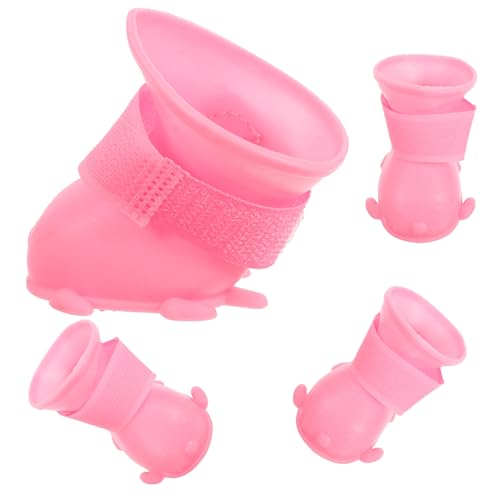 UPKOCH wasserdichte Hunderegenstiefel aus Strapazierfähigem TPR Verstellbar Warme rutschfeste Pfotenschuhe für Kleine Hunde für Regen Schnee Outdoor Aktivitäten und Welpengebrauch von UPKOCH