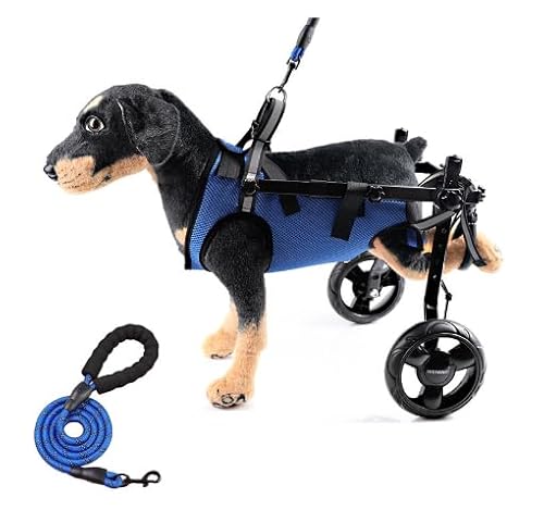 Hunderollstuhl für Hinterbeine, verbesserte All-Terrain-Reifen für kleine Hunderollstuhl, Verstellbarer Hunderollstuhl, für behinderte oder verletzte kleine Hunde Hunderollstuhl für Hinterbeine, verbesserte All-Terrain-Reifen für kleine Hunderollstuhl, Verstellbarer Hunderollstuhl, für behinderte oder verletzte kleine Hunde von UPROZIL
