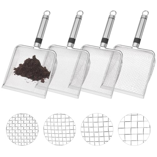 UPROZIL 4 Stück Gartensieb aus Edelstahl, Garten Sieb Erde - Kompostsieb mit Griff, Sanderde-Kompostsieb,2/2.8/3.8/5 mm Garden Sieve, Soil Sieve, Potting Soil Shovel for Sand, Stones, Soil, Compost UPROZIL 4 Stück Gartensieb aus Edelstahl, Garten Sieb Erde - Kompostsieb mit Griff, Sanderde-Kompostsieb,2/2.8/3.8/5 mm Garden Sieve, Soil Sieve, Potting Soil Shovel for Sand, Stones, Soil, Compost von UPROZIL