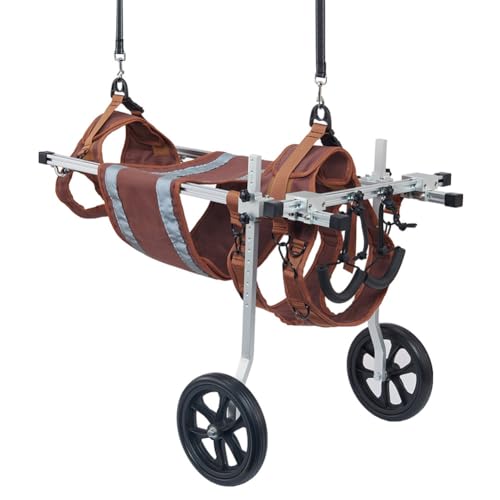 UPWONEC Leichter Hund Rollstuhl, Hinterbein -Radrollstuhl, Verstellbarer Hund Rollstuhl, Hilft Hunden Mit Behinderungen des Hinterbeins, Leichtes Gewicht,Brown m UPWONEC Leichter Hund Rollstuhl, Hinterbein -Radrollstuhl, Verstellbarer Hund Rollstuhl, Hilft Hunden Mit Behinderungen des Hinterbeins, Leichtes Gewicht,Brown m von UPWONEC
