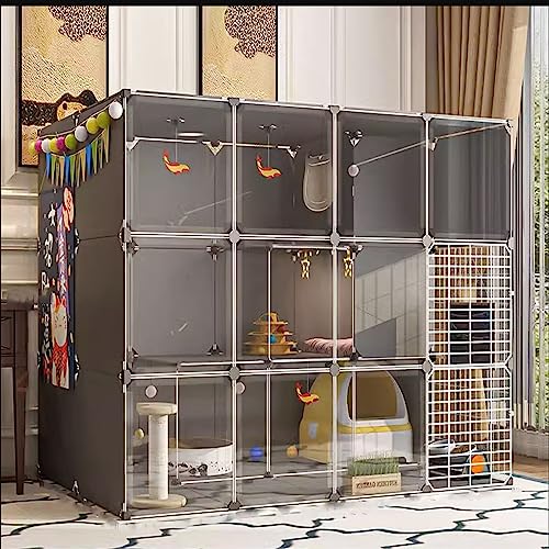 Transparenter Katzenkäfig - Haustier-Laufstall Für Den Innenbereich, Große DIY-Katzengehege Für 1–3 Katzen, Abnehmbare Kleintierkiste Aus Metalldraht, Übungs,B-182 * 72 * 107cm Transparenter Katzenkäfig - Haustier-Laufstall Für Den Innenbereich, Große DIY-Katzengehege Für 1–3 Katzen, Abnehmbare Kleintierkiste Aus Metalldraht, Übungs,B-182 * 72 * 107cm von UQACHG