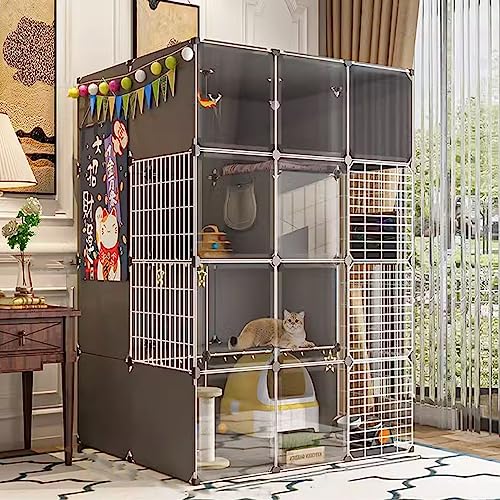 Transparenter Katzenkäfig - Haustier-Laufstall Für Den Innenbereich, Große DIY-Katzengehege Für 1–3 Katzen, Abnehmbare Kleintierkiste Aus Metalldraht, Übungs,C-137 * 72 * 142cm Transparenter Katzenkäfig - Haustier-Laufstall Für Den Innenbereich, Große DIY-Katzengehege Für 1–3 Katzen, Abnehmbare Kleintierkiste Aus Metalldraht, Übungs,C-137 * 72 * 142cm von UQACHG